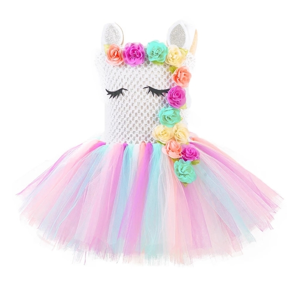 12 months unicorn tutu dress with headband - Picture 2 of 4